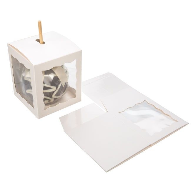 Kraft Gift Boxes White with 3 windows 10.2x10.2x11.7cm (25 pieces) [WGWG349]