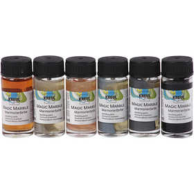 Magic Marble Paint, mute colours, 6x20 ml/ 1 pack [HOB-30196]