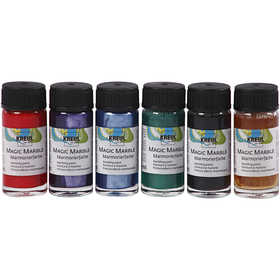 Magic Marble Paint, metallic colours, 6x20 ml/ 1 pack [HOB-30197]