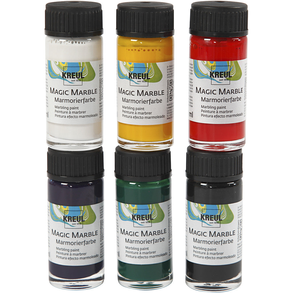 Magic Marble Paint, standard colours, 6x20 ml/ 1 pack [HOB-30199]