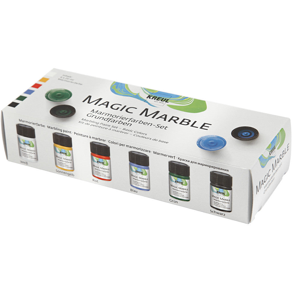 Magic Marble Paint, standard colours, 6x20 ml/ 1 pack [HOB-30199]