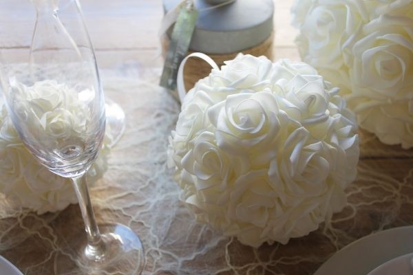 Deco Rose Ball Ø10cm white Foam (1 pc) [IFS-31210]