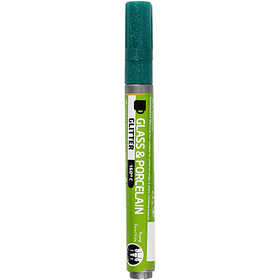 Glass & Porcelain Marker, glitter, line 2-4 mm, semi opaque, dark green, 1 pc [HOB-31309]