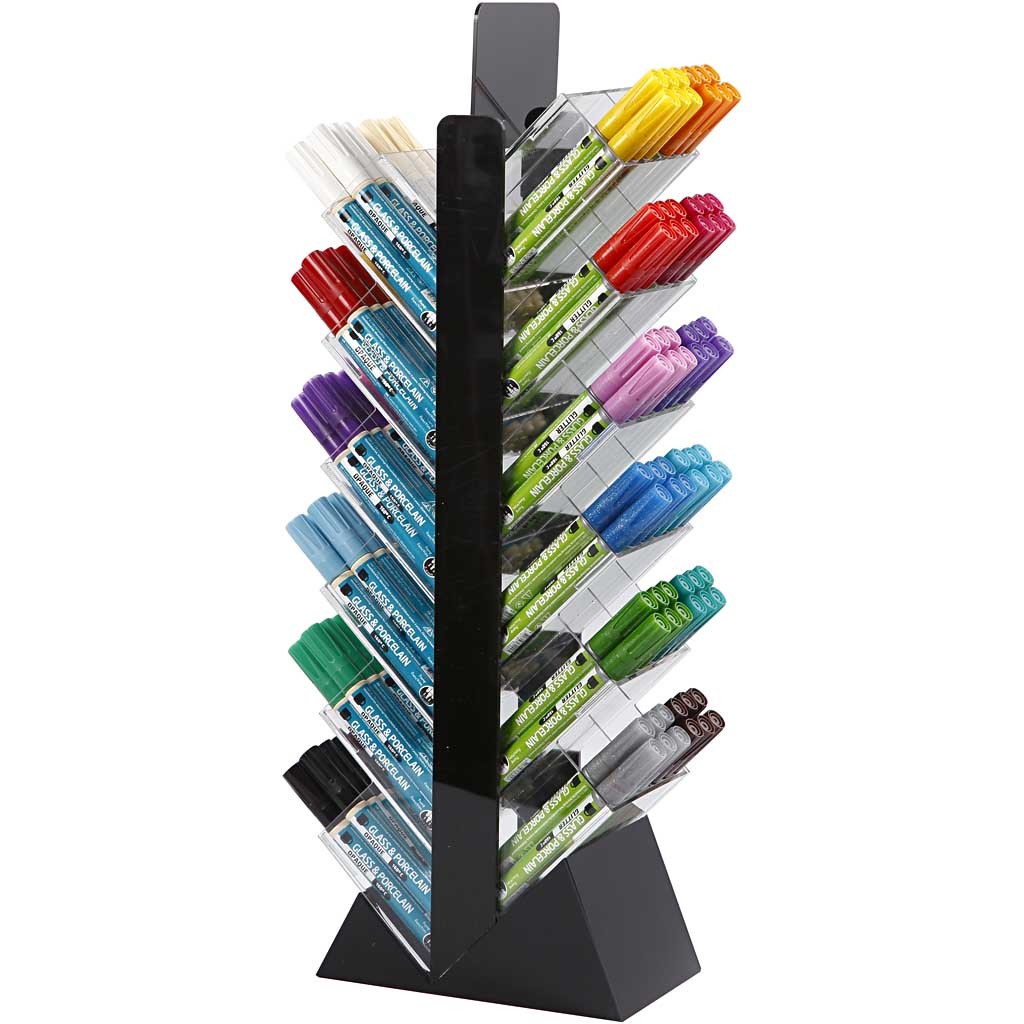Glass & Porcelain Marker, H: 52 cm, D. 11,5 cm, W: 24 cm, assorted colours, 24x6 pc/ 1 pack [HOB-31317]