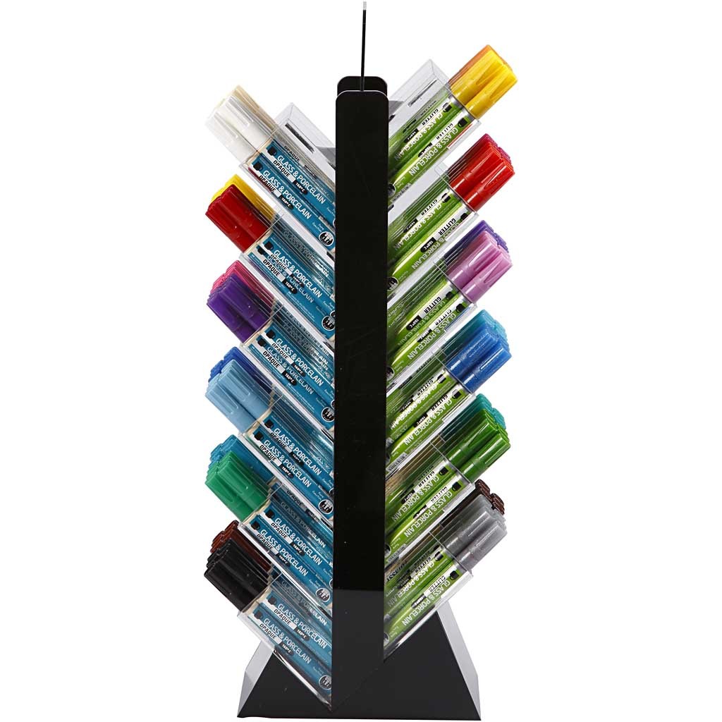 Glass & Porcelain Marker, H: 52 cm, D. 11,5 cm, W: 24 cm, assorted colours, 24x6 pc/ 1 pack [HOB-31317]