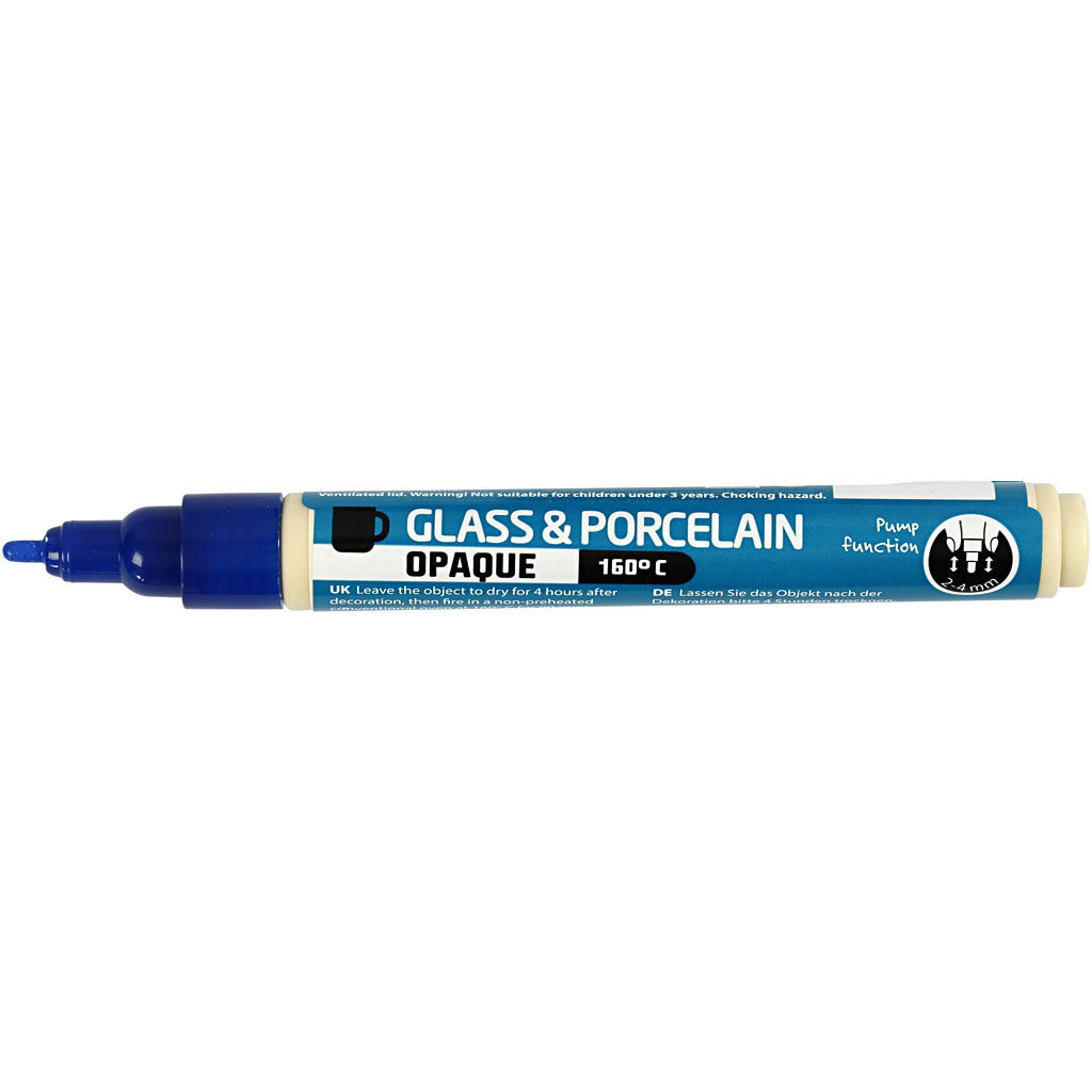 Glass and Porcelain Marker, line 2-4 mm, opaque, dark blue, 1 pc [HOB-31322]