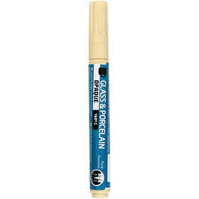 Glass and Porcelain Marker, line 2-4 mm, opaque, cream, 1 pc [HOB-31325]