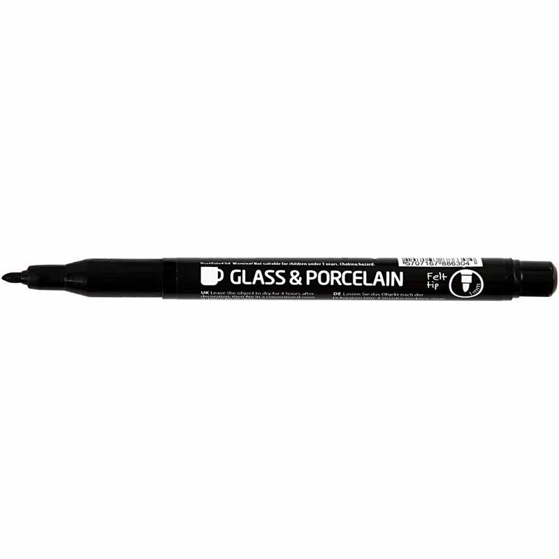 Contour Marker for Glass and Porcelain, line 1-3 mm, semi opaque, black, 1 pc [HOB-31654]