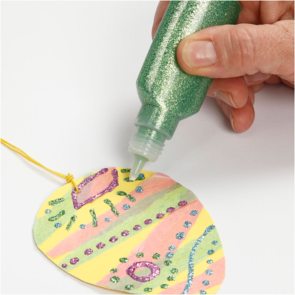 Glitter Glue, assorted colours, 12x25 ml/ 1 pack [HOB-318200]