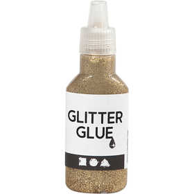 Glitter Glue, gold, 25 ml/ 1 bottle [HOB-318210]