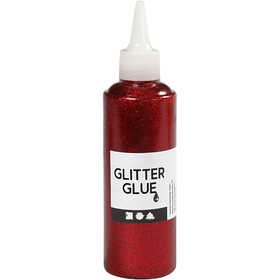Glitter Glue, red, 118 ml/ 1 bottle [HOB-31822]