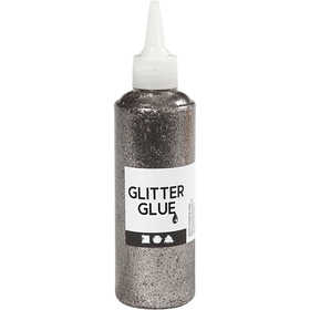 Glitter Glue, silver, 118 ml/ 1 bottle [HOB-31831]