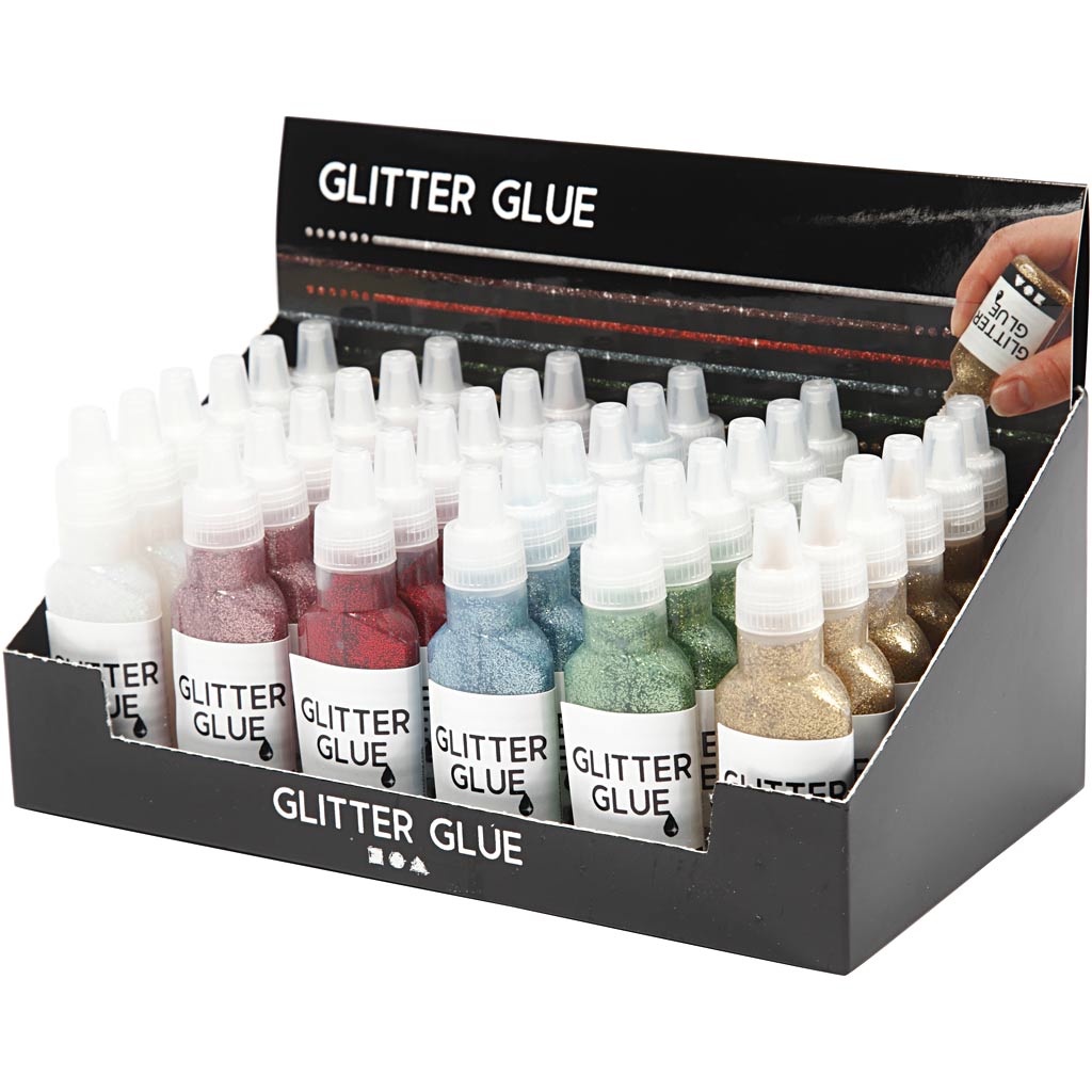 Glitter Glue, 36x25 ml/ 1 pack [HOB-31840]