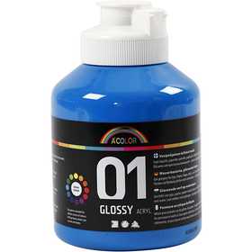 Acrylic Paint Glossy, primary blue, 500 ml/ 1 bottle [HOB-32008]