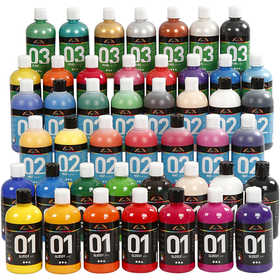 Acrylic Paint, assorted colours, 45x500 ml/ 1 pack [HOB-32099]