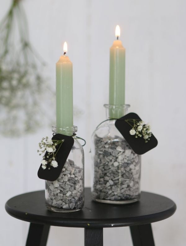 Candle tapered Dusty green 11cm tall (set of 7 pcs) [IFS-32165]