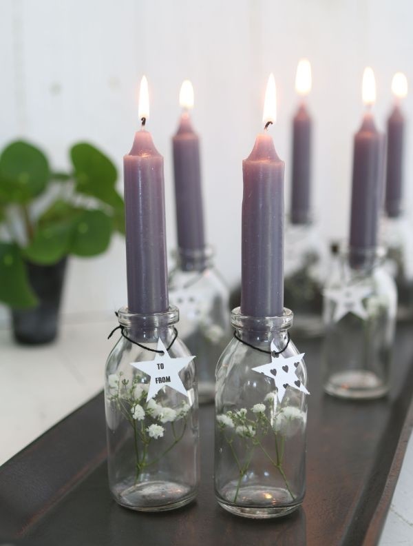 Candle tapered Grey 11cm tall (set of 7 pcs) [IFS-32166]