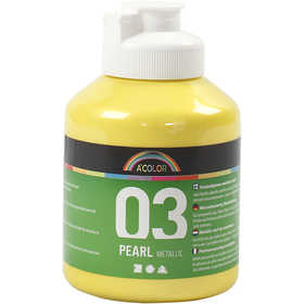 Acrylic Paint Metallic, metallic, yellow, 500 ml/ 1 bottle [HOB-32206]