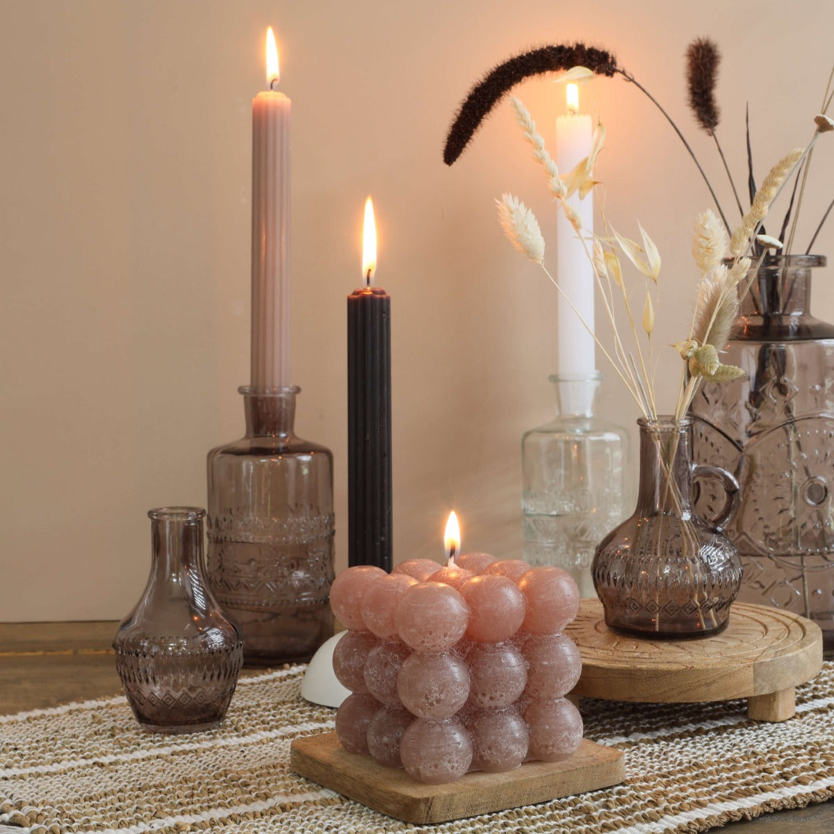 Flower vase Porto Ø7.5cm and 14.5cm high Grey (12 pcs.) [IFS-29746]