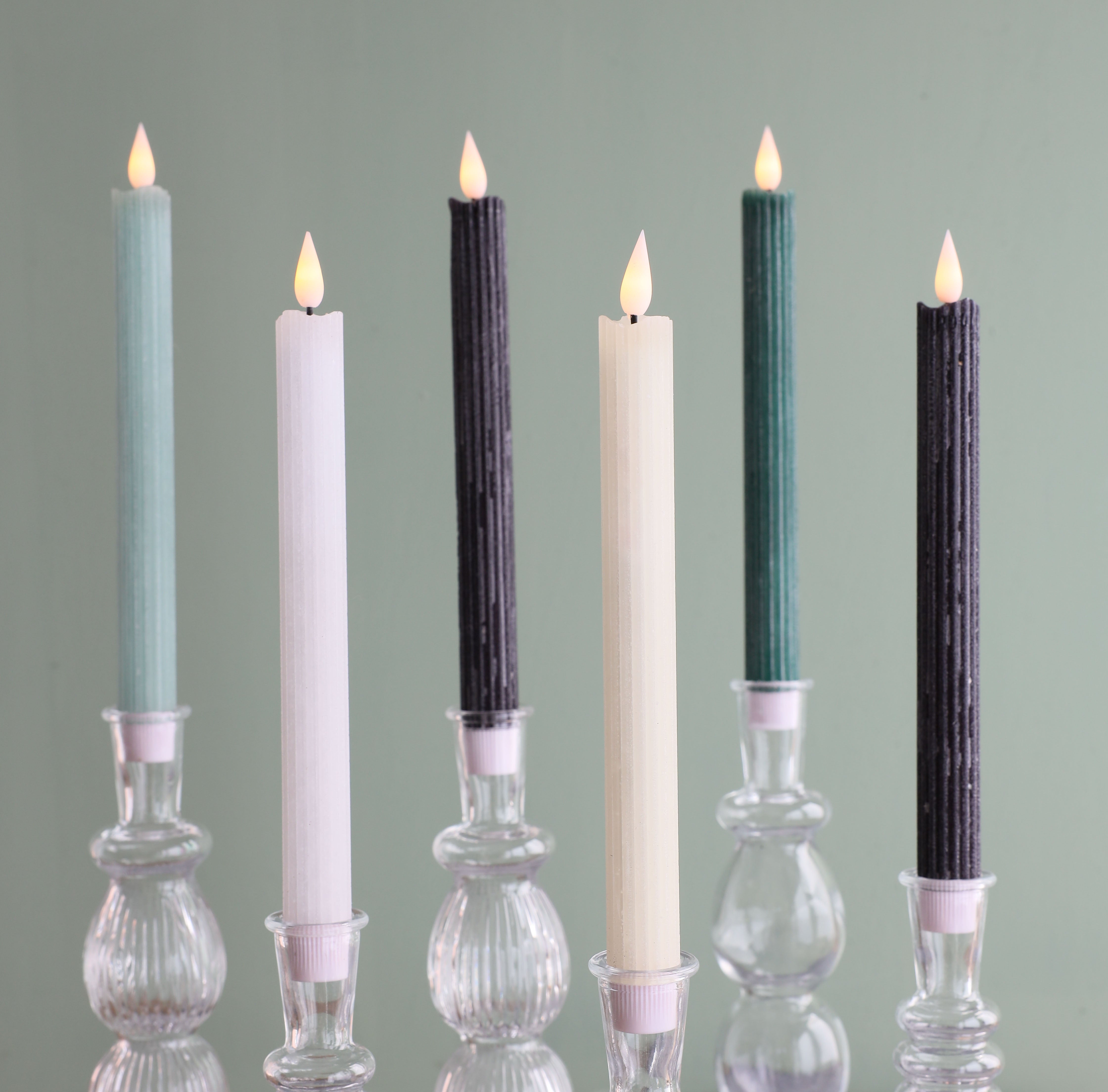 LED Pencil candle Ø2.1 h. 25cm white (Set 2 pcs) [IFS-32587]