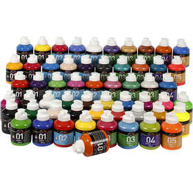 Acrylic Paint, assorted colours, 57x500 ml/ 1 pack [HOB-32599]