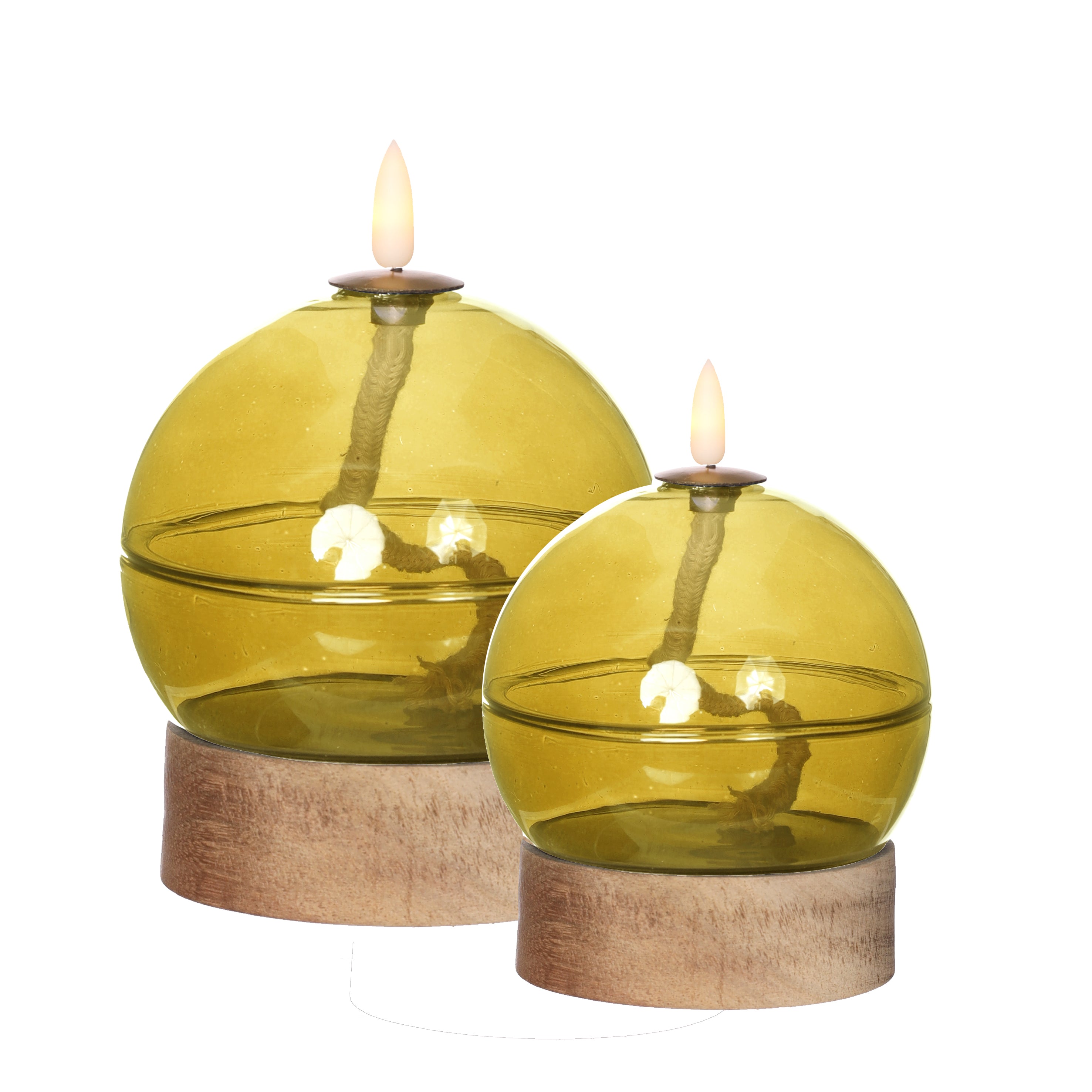 Led oil lamp h16,5 Ø12 cm ocre (1 pc) [IFS-32812]