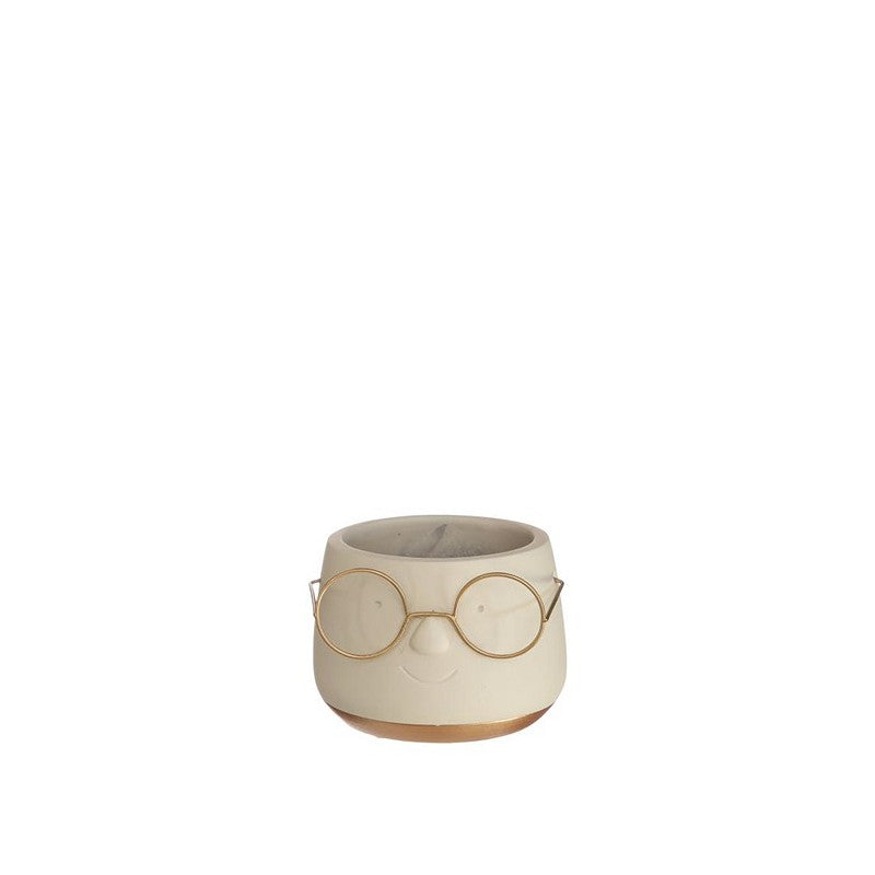 Pot with glasses Gold Ø8,5 h: 6,5 cm (6 Pcs)