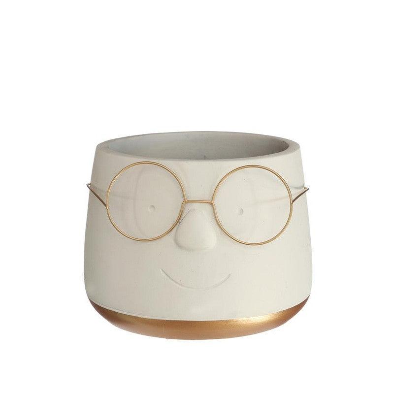 Pot with glasses Gold Ø12 h: 9 cm (6 Pcs)