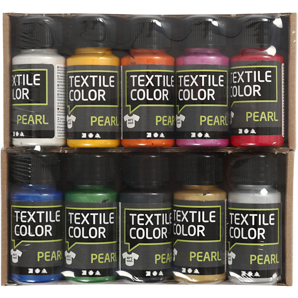 Textile Color, mother of pearl, assorted colours, 10x50 ml/ 1 pack [HOB-33699]