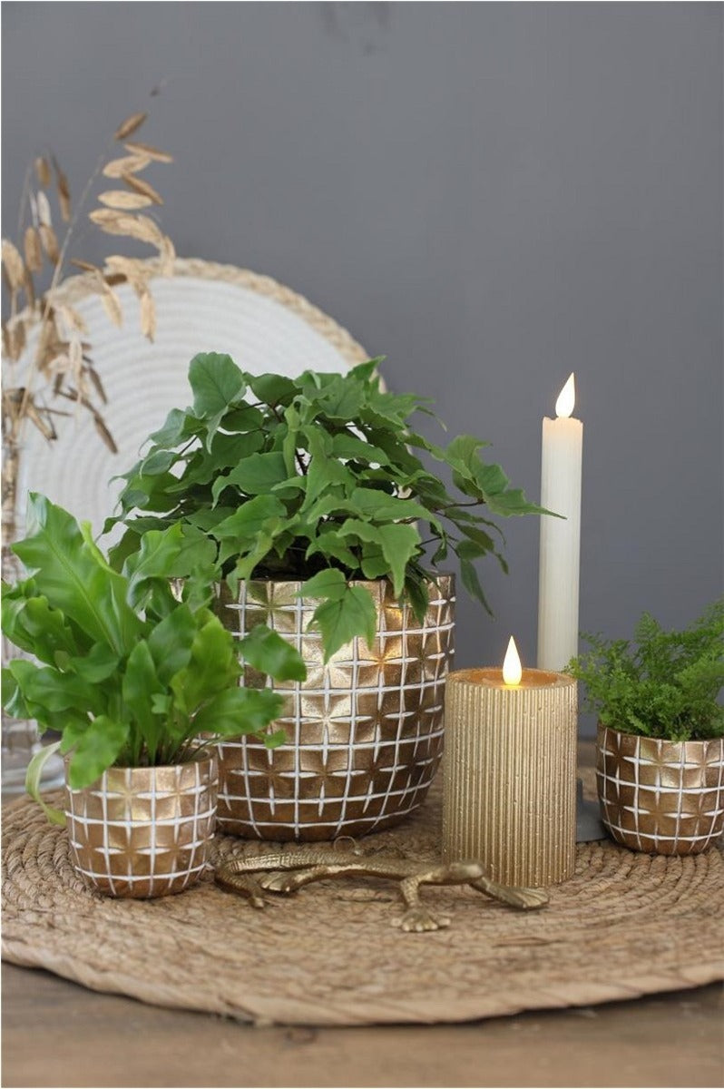 Hanoi pot Ø7,5 x h:6,4 cm Gold (6 Pcs) [IFS-33851]