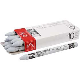 CARAN D’ACHE Neocolor I Crayons, L: 10 cm, thickness 8,5 mm, light grey (003), 10 pc/ 1 pack [HOB-34038]