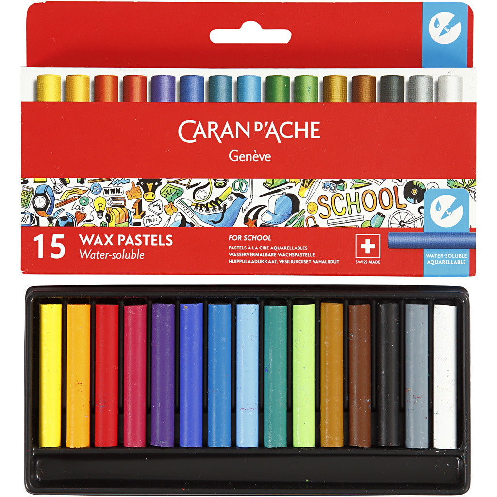 CARAN D’ACHE Neocolor II, Junior, L: 5 cm, thickness 8,5 mm, assorted colours, 15 pc/ 1 pack [HOB-34043]