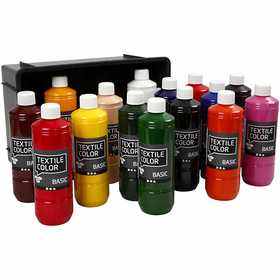 Textile Color, assorted colours, 15x500 ml/ 1 pack [HOB-34140]