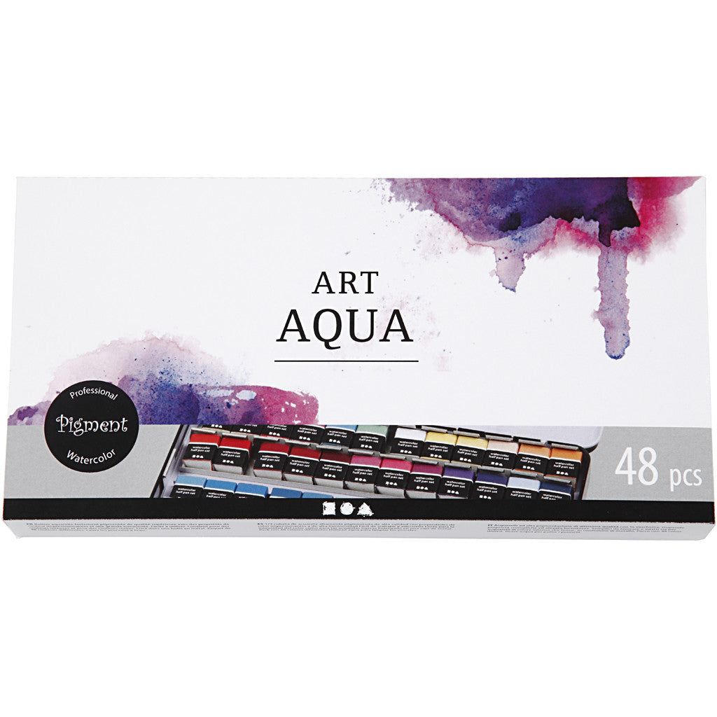 Art Watercolour, ½-pan, size 10x15x20 mm, standard colours, 48 colour/ 1 pack [HOB-34245]