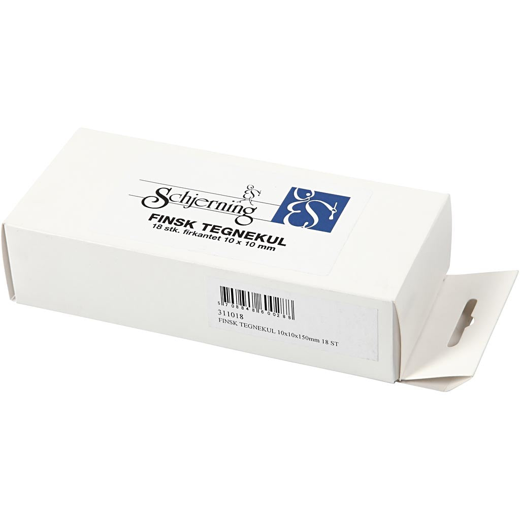 Charcoal Sticks, L: 15 cm, size 10x10 mm, 18 pc/ 1 pack [HOB-34467]