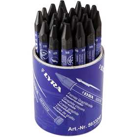 Water-Soluble Graphite Crayons, L: 6,5 cm, 24 pc/ 1 pack [HOB-34473]