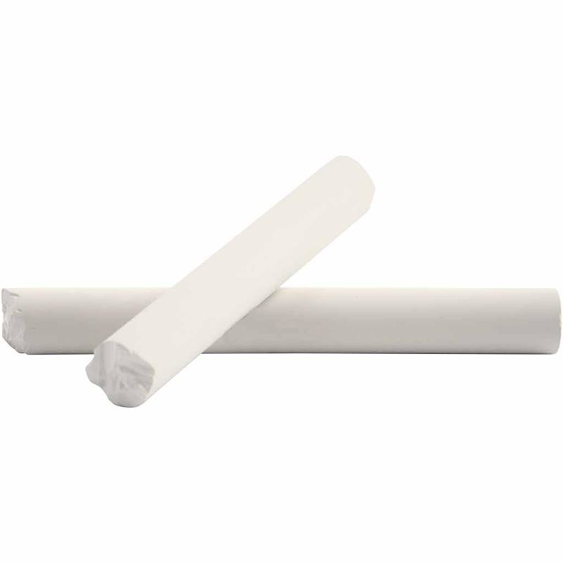 Chalkboard Chalk, L: 8 cm, dia. 10 mm, white, 10x10 pc/ 1 pack [HOB-34475]