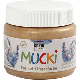 Mucki Finger Paint, metallic gold, 150 ml/ 1 tub [HOB-34751]