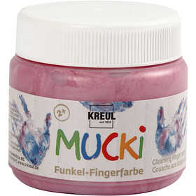 Mucki Finger Paint, metallic rose, 150 ml/ 1 tub [HOB-34753]