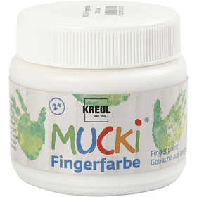 Mucki Finger Paint, white, 150 ml/ 1 tub [HOB-34758]