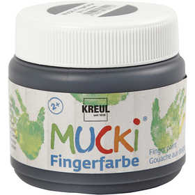 Mucki Finger Paint, black, 150 ml/ 1 tub [HOB-34763]