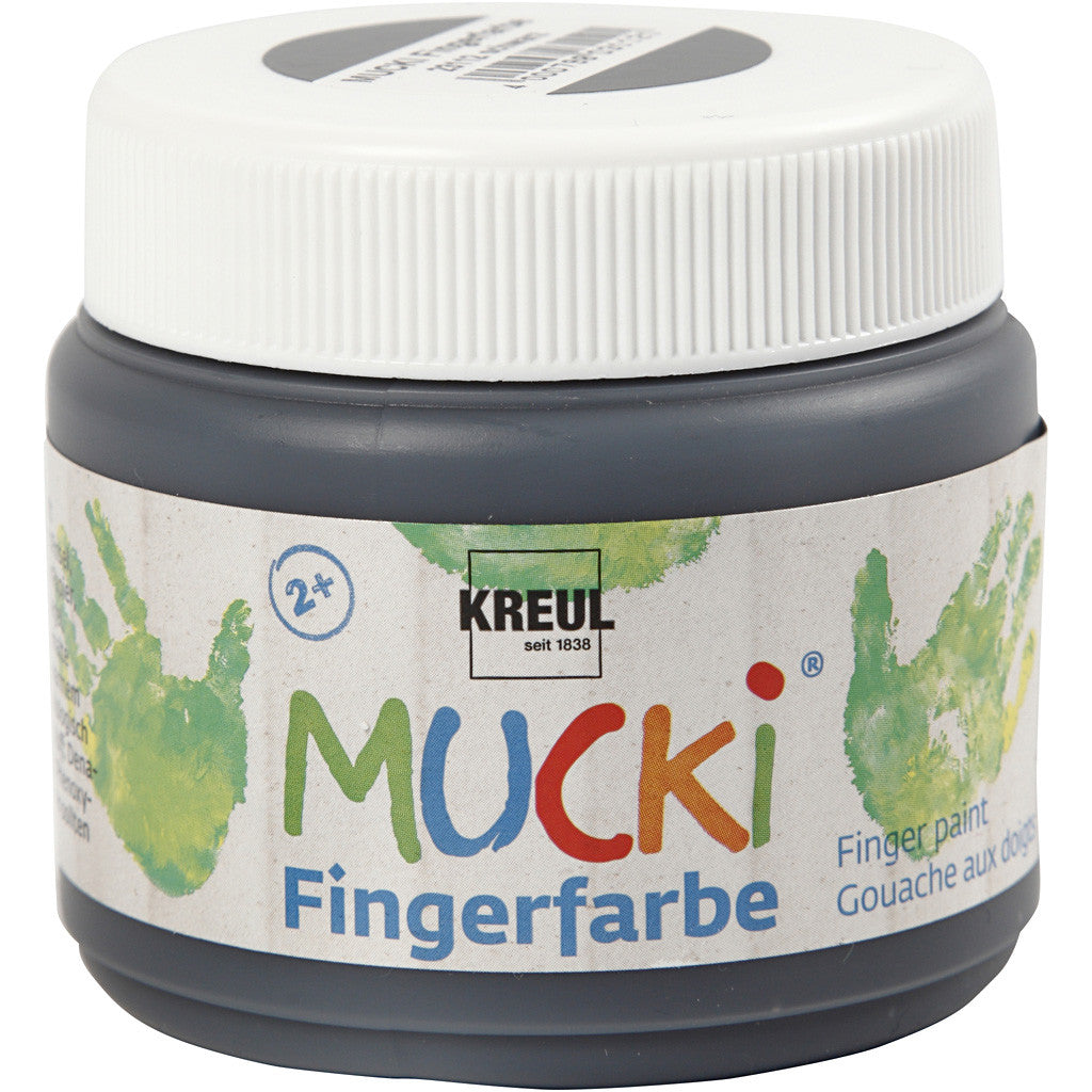 Mucki Finger Paint, black, 150 ml/ 1 tub [HOB-34763]