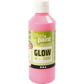 Glow in the Dark Paint, fluorescent light red, 250 ml/ 1 bottle [HOB-34934]