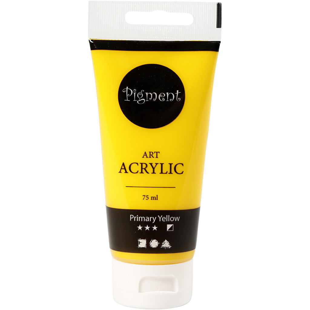 Art Acrylic, semi-glossy, semi opaque, primary yellow, 75 ml/ 1 bottle [HOB-35143]