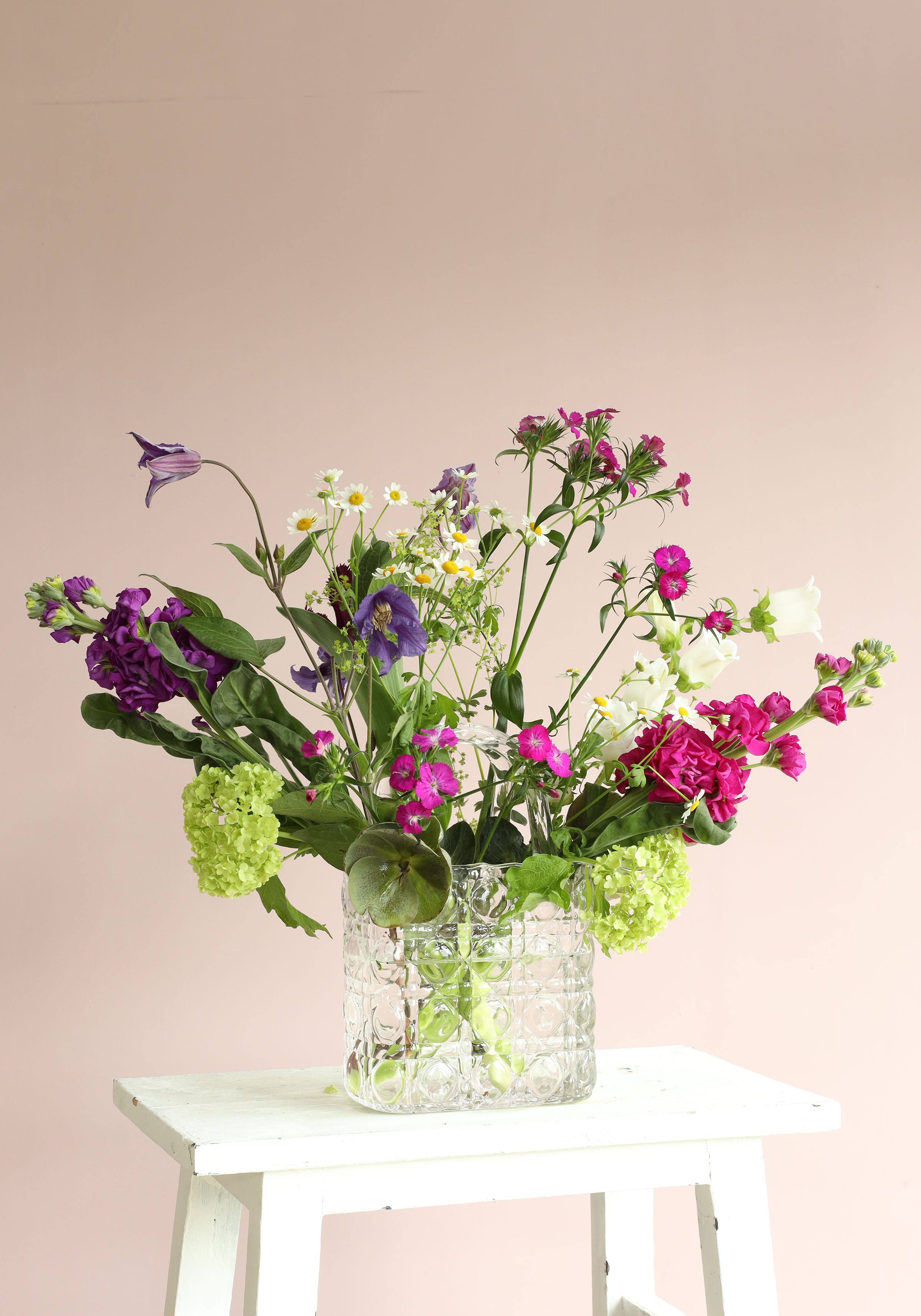 Handbag vase Elysee glass handle L.14 x W.9,5 x H.22 cm clear (1 pc) [IFS-37230]