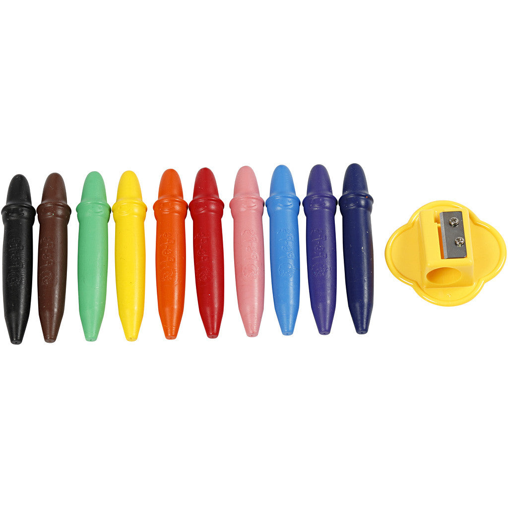 Wax Crayons, L: 7 cm, dia. 11 mm, 10 pc/ 1 pack [HOB-37297]