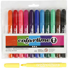 Colortime Markers, line 5 mm, standard colours, 12 pc/ 1 pack [HOB-37330]