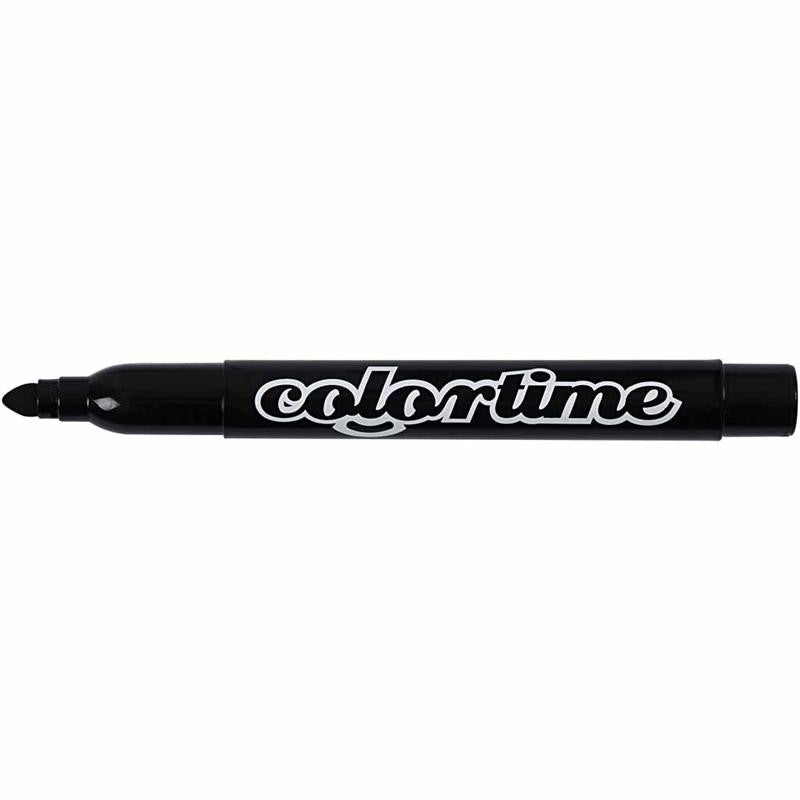 Colortime Markers, line 5 mm, black, 12 pc/ 1 pack [HOB-37331]
