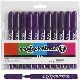 Colortime Markers, line 5 mm, purple, 12 pc/ 1 pack [HOB-37332]