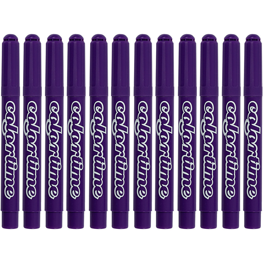 Colortime Markers, line 5 mm, purple, 12 pc/ 1 pack [HOB-37332]
